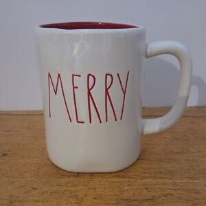 Rae Dunn White and Red Merry Mug